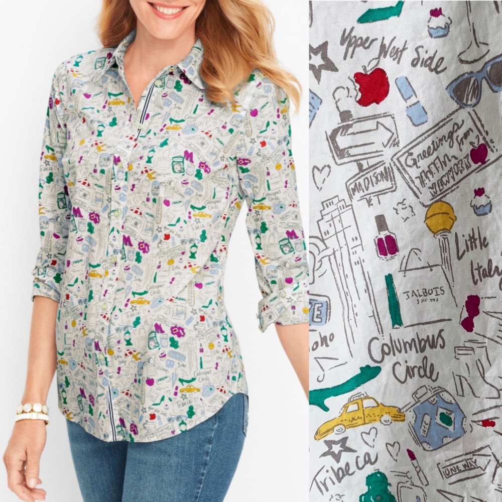 NYC Doodle Print Button Up 🗽